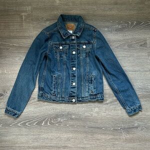 LEVI’S Youth Medium Wash Button Up Denim Jacket Size XL
